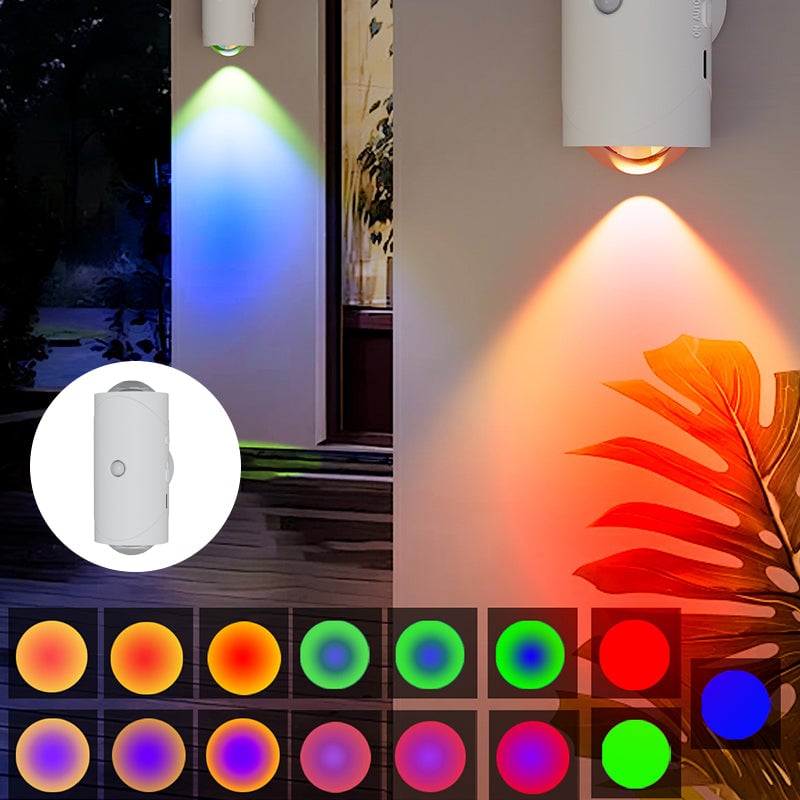 Smart bevegelsessensor vegglampe med fargeovergang