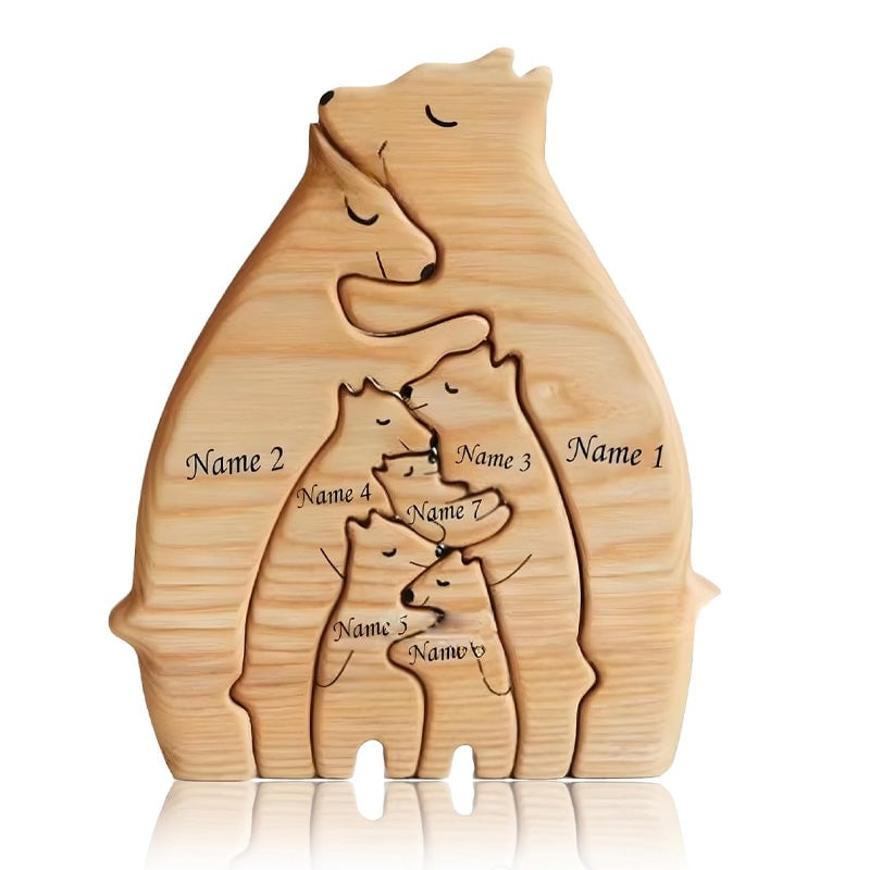 Familiebjørn Gjør-Det-Selv Trepuslespilldekor