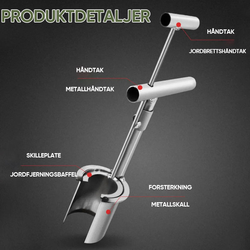 Multifunksjonell hullstansemaskin for planting og transplantering