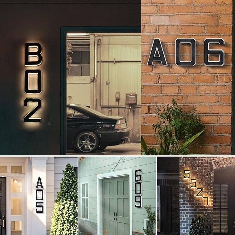 Solcelledrevet Vanntett LED-Adressenummer