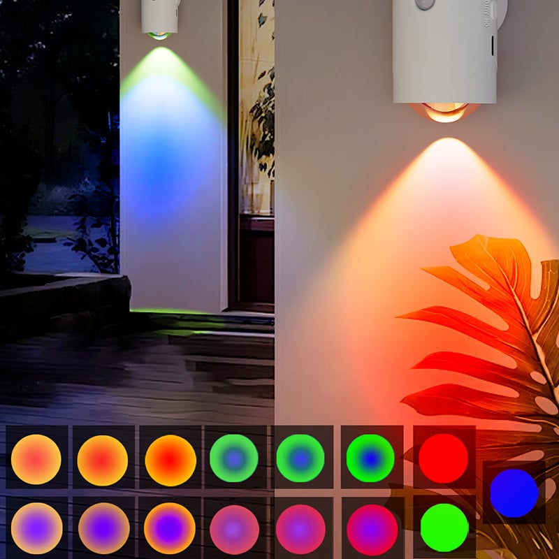 Smart bevegelsessensor vegglampe med fargeovergang