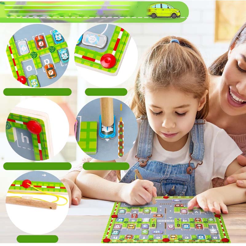 Magnetisk alfabet parkeringsleketøy