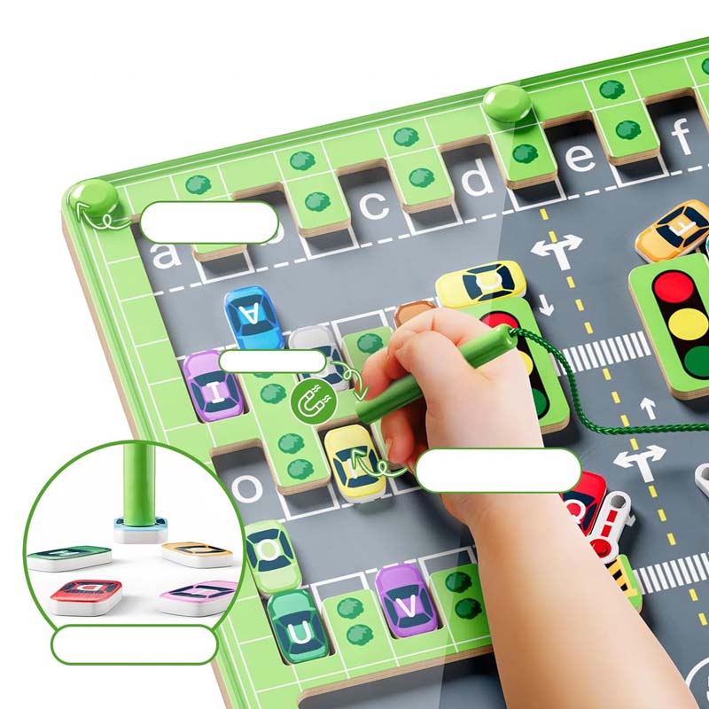 Magnetisk alfabet parkeringsleketøy
