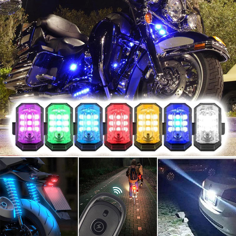LED-Strobelys for Motorsykler og Sykler