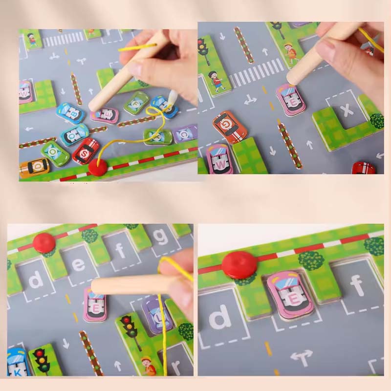 Magnetisk alfabet parkeringsleketøy