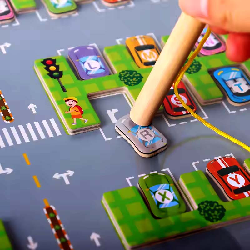 Magnetisk alfabet parkeringsleketøy