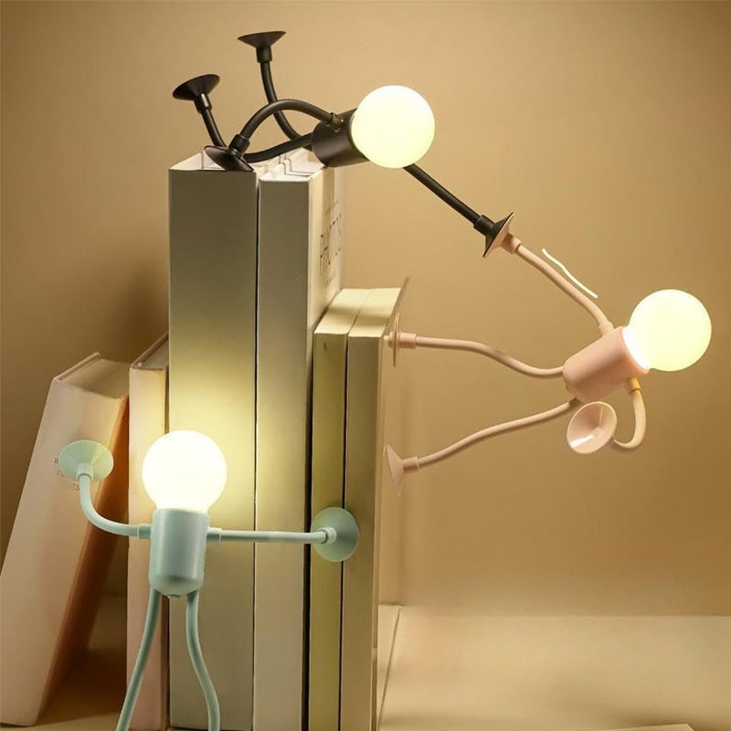 Forvandlingsbar Lyspæremann Med Sugekopp Nattlys