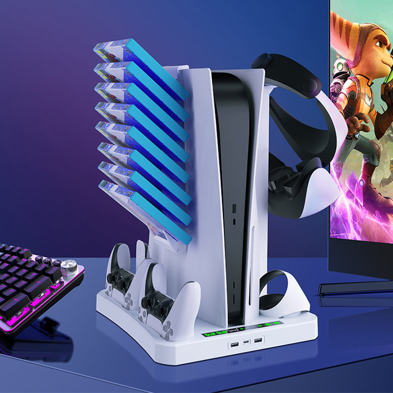 PS5 multifunksjonelt kjøle- og lagringsstativ