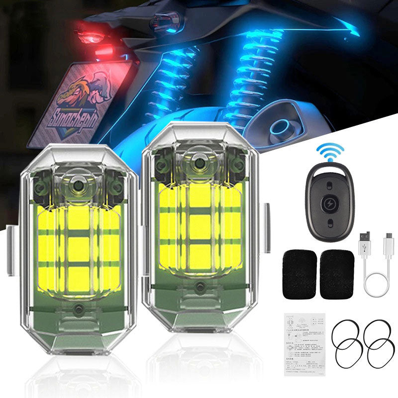 LED-Strobelys for Motorsykler og Sykler
