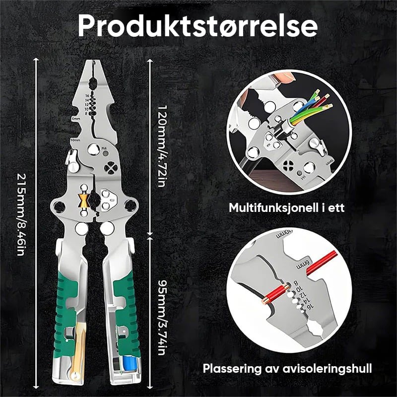 Sakerplus Multifunksjonelt Elektriker's Tangsett
