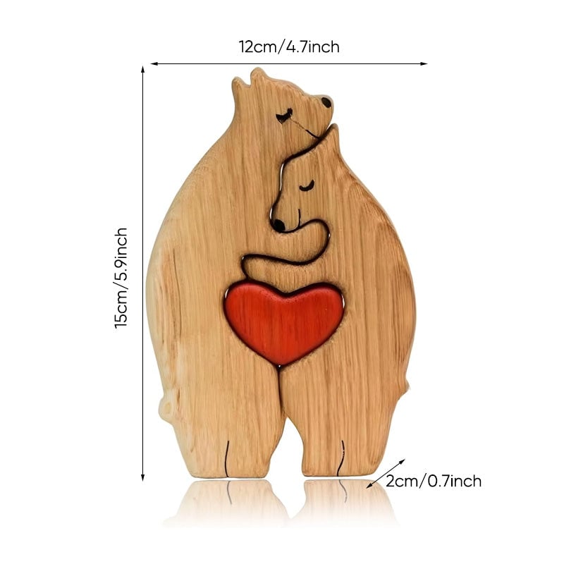 Familiebjørn Gjør-Det-Selv Trepuslespilldekor