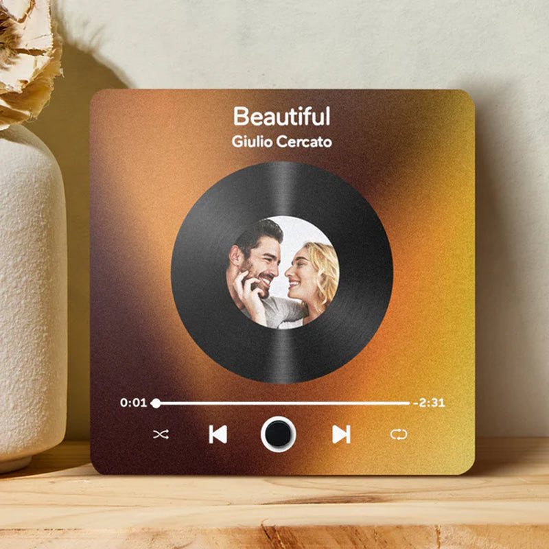 Album Kjøleskapsklistremerker – Musikk- og fotodekorativ ramme for par