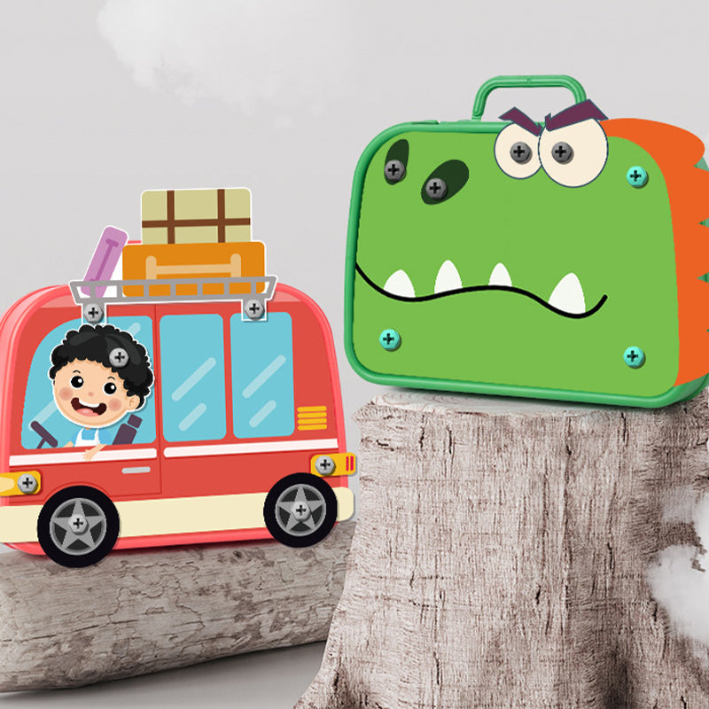 Gjør-det-selv-puslespill-verktøykasse for barn med lekesett for pedagogisk montering