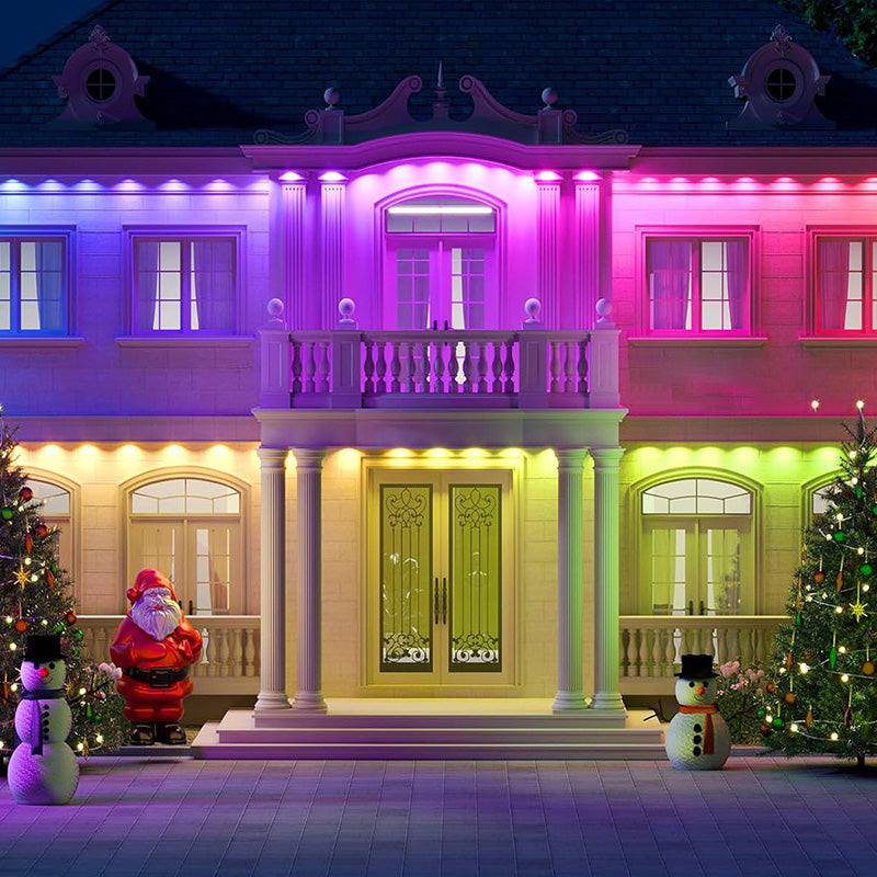 Fargerike utendørs takskjegglys