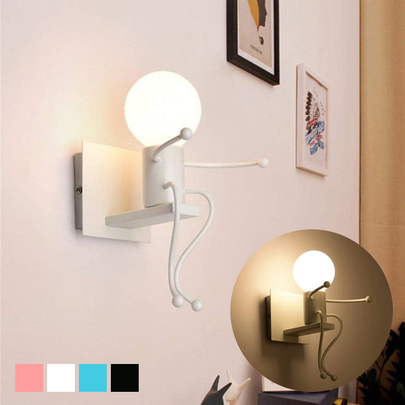 Forvandlingsbar Lyspæremann Med Sugekopp Nattlys