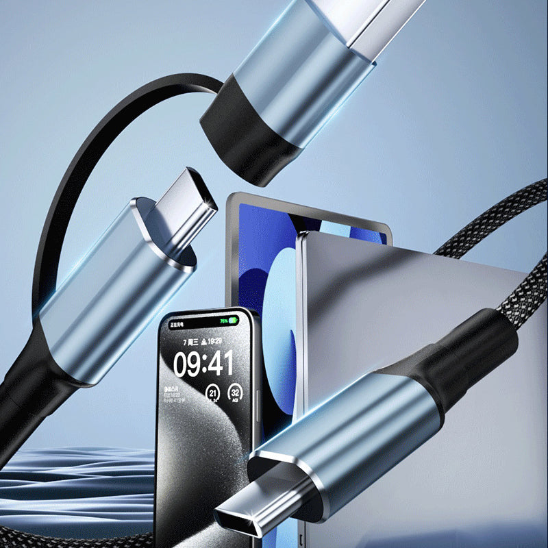 Ultrarask 2-i-1 Type-C Data- og Ladekabel