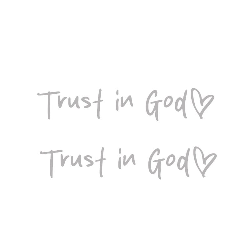 "Trust in God" dekorativt klistremerke til bakspeilet i bilen