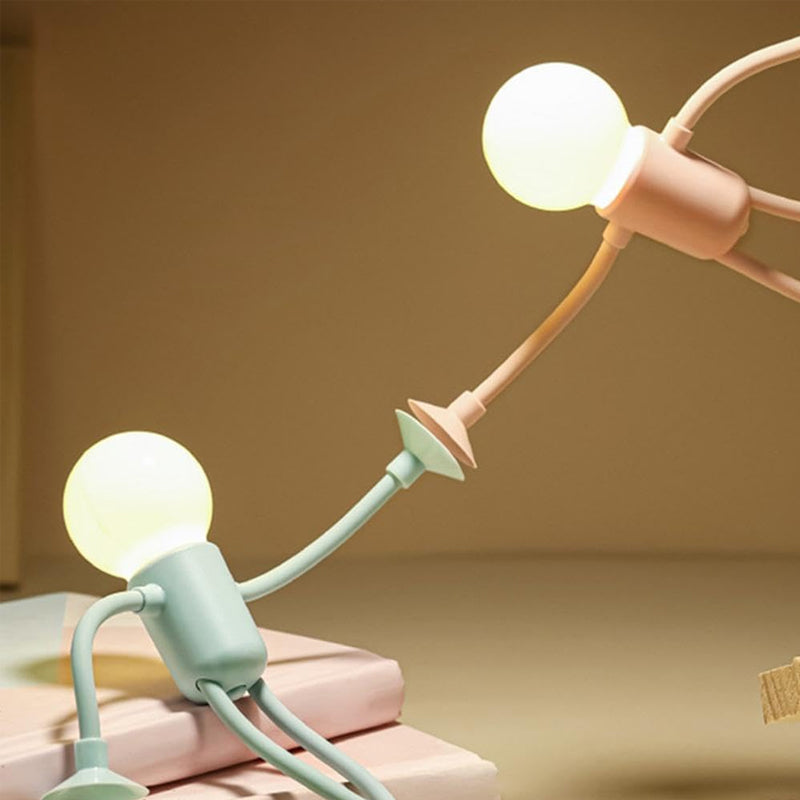 Forvandlingsbar Lyspæremann Med Sugekopp Nattlys