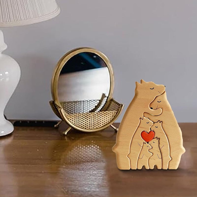 Familiebjørn Gjør-Det-Selv Trepuslespilldekor