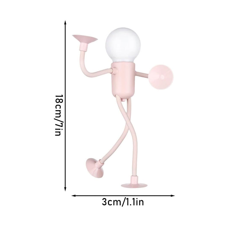 Forvandlingsbar Lyspæremann Med Sugekopp Nattlys