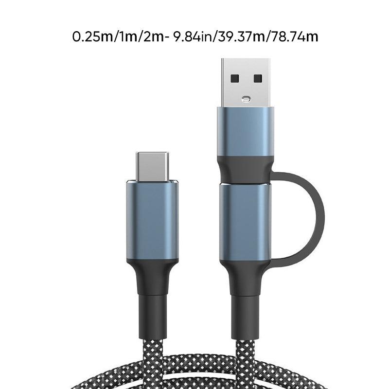 Ultrarask 2-i-1 Type-C Data- og Ladekabel