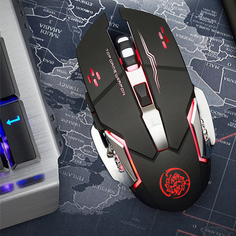 Oppladbar trådløs Bluetooth-mus med dobbel modus