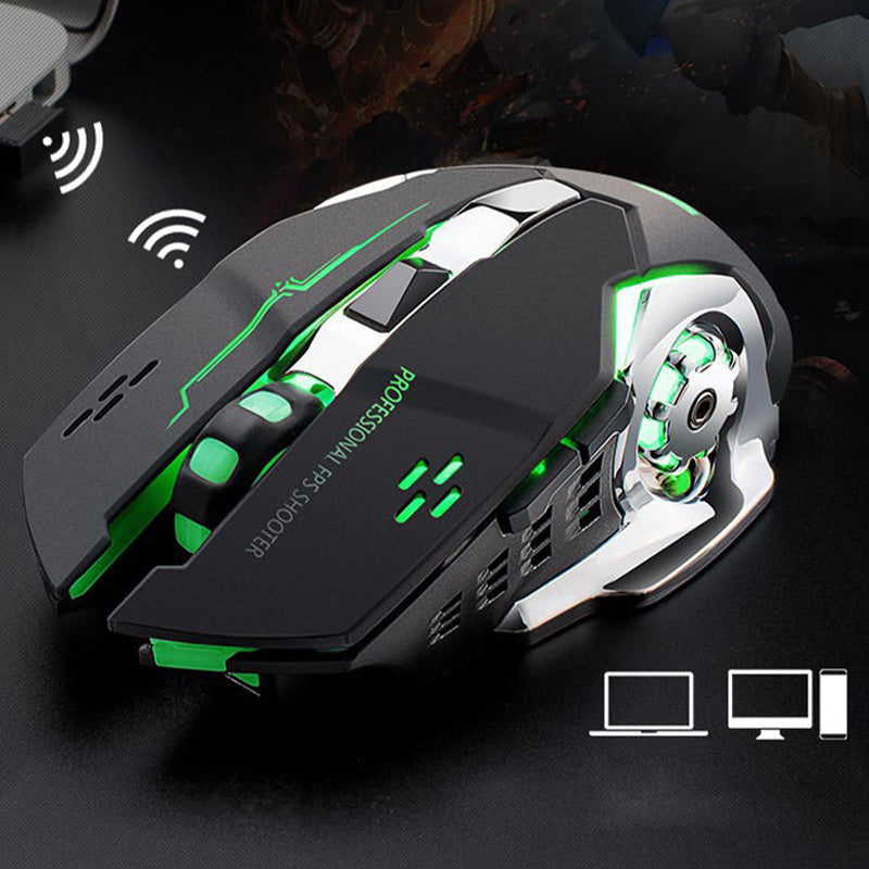 Oppladbar trådløs Bluetooth-mus med dobbel modus