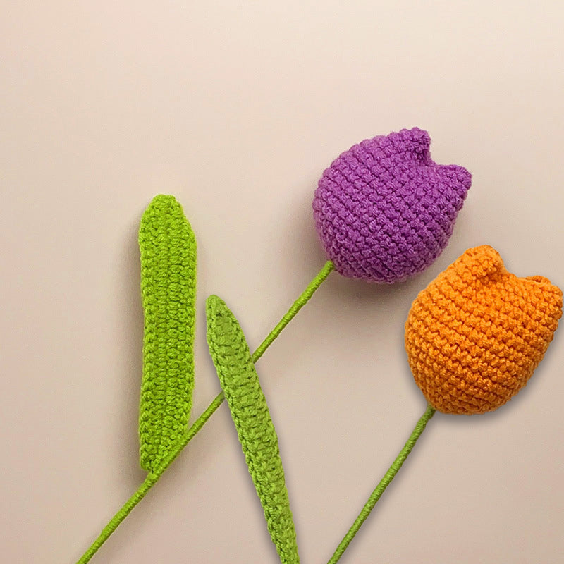 Håndlaget Heklet 3D Tulipan