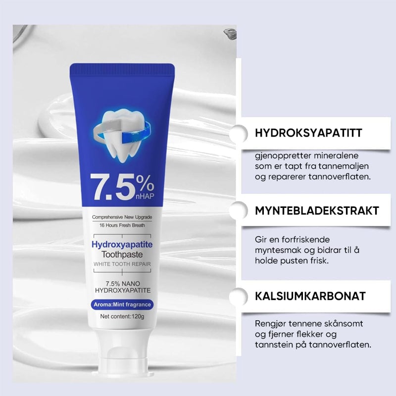 7,5 % Nanohydroksyapatitt Tannkrem