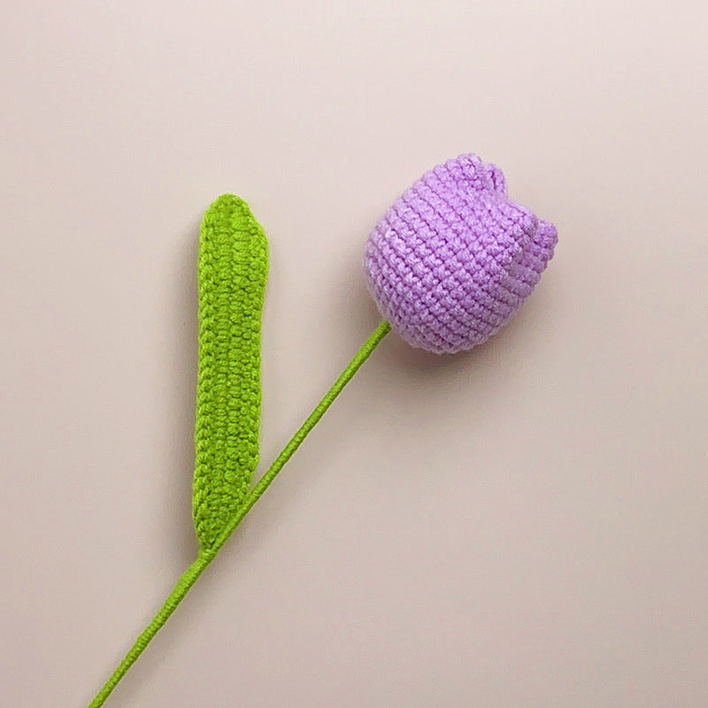 Håndlaget Heklet 3D Tulipan