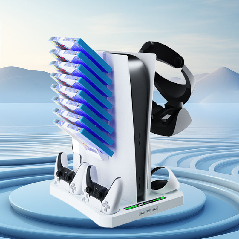 PS5 multifunksjonelt kjøle- og lagringsstativ