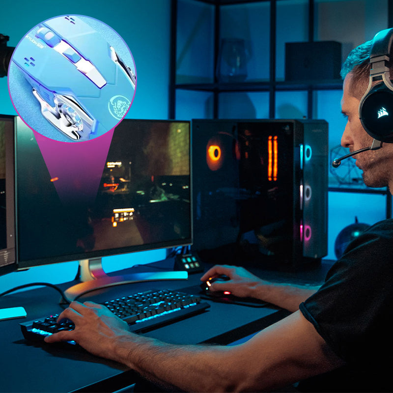 Oppladbar trådløs Bluetooth-mus med dobbel modus