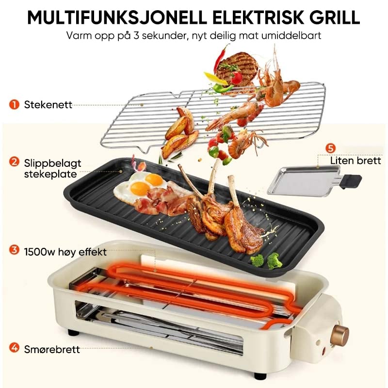 SAKER® Elektrisk Innendørs Grillsett
