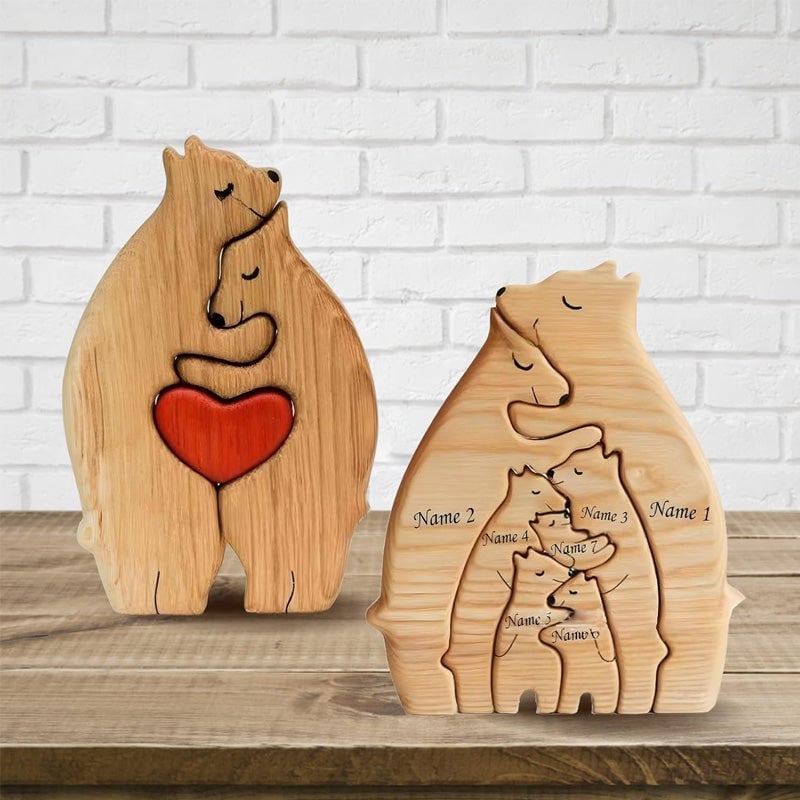 Familiebjørn Gjør-Det-Selv Trepuslespilldekor