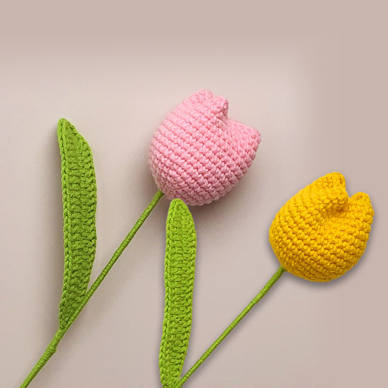 Håndlaget Heklet 3D Tulipan