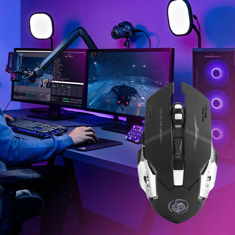 Oppladbar trådløs Bluetooth-mus med dobbel modus