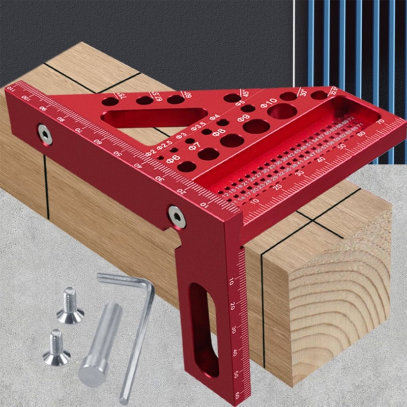 3D Flerbruks Snekker's Trekant Kvadrat