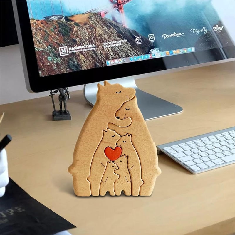 Familiebjørn Gjør-Det-Selv Trepuslespilldekor