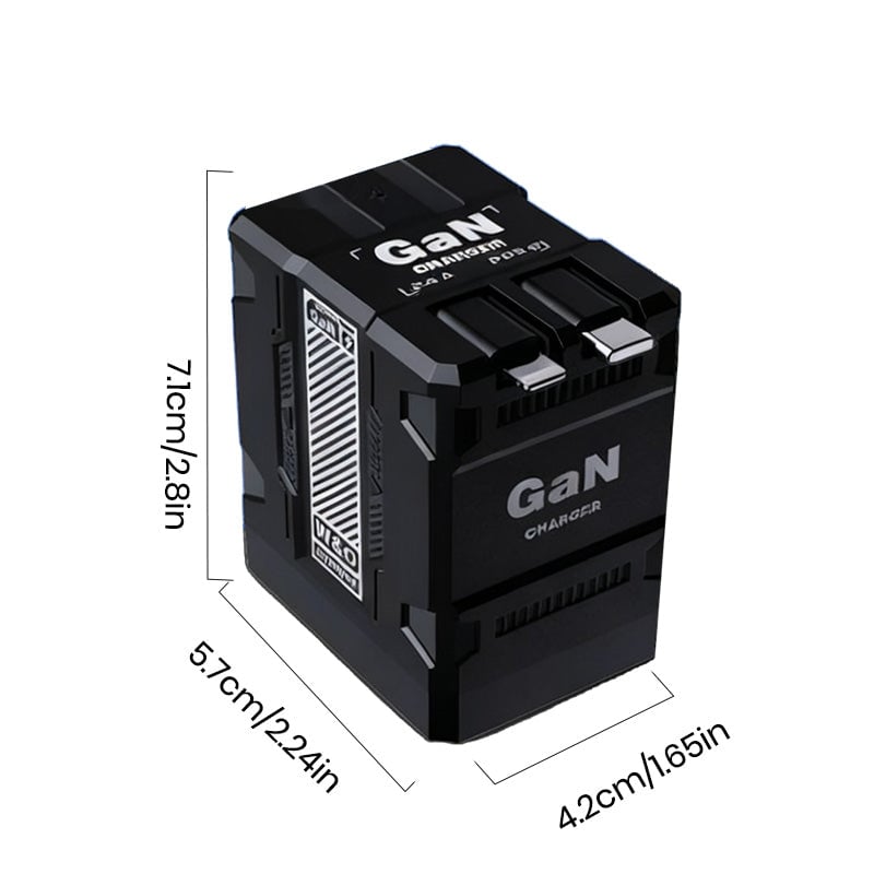 GaN 20W Hurtiglader med Doble Uttrekkbare Kabler