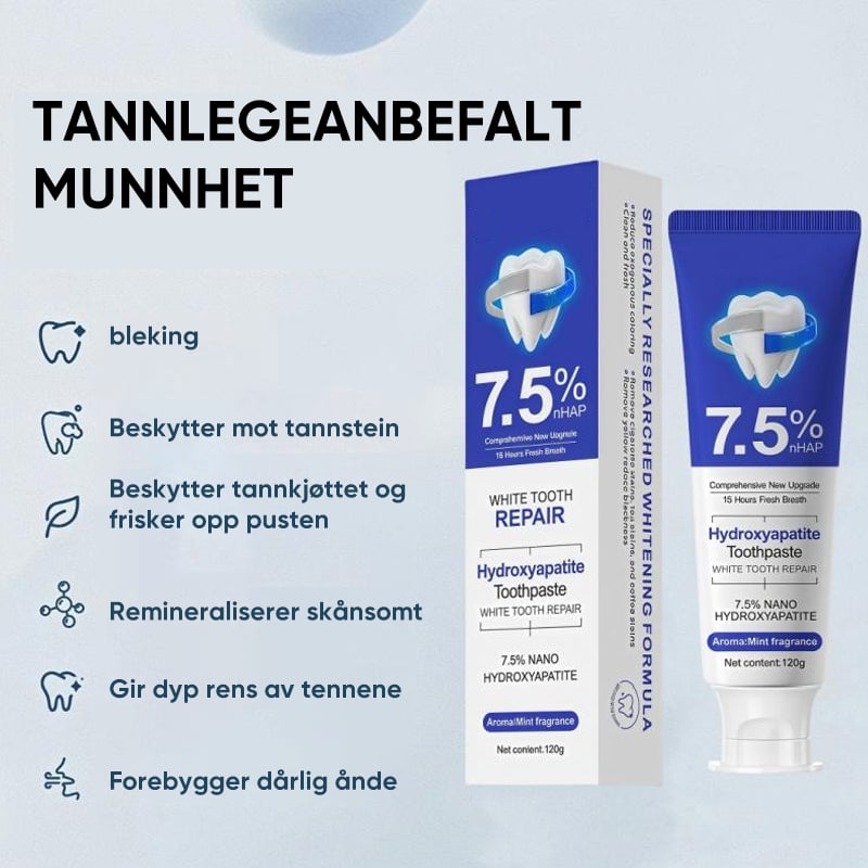 7,5 % Nanohydroksyapatitt Tannkrem