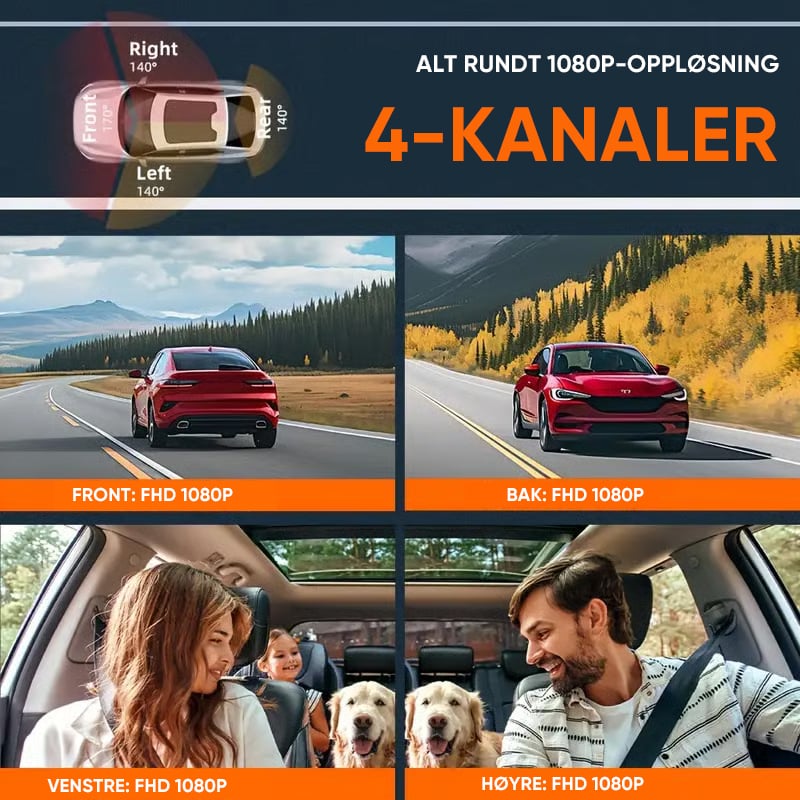 Four-record monitoring driving recorder