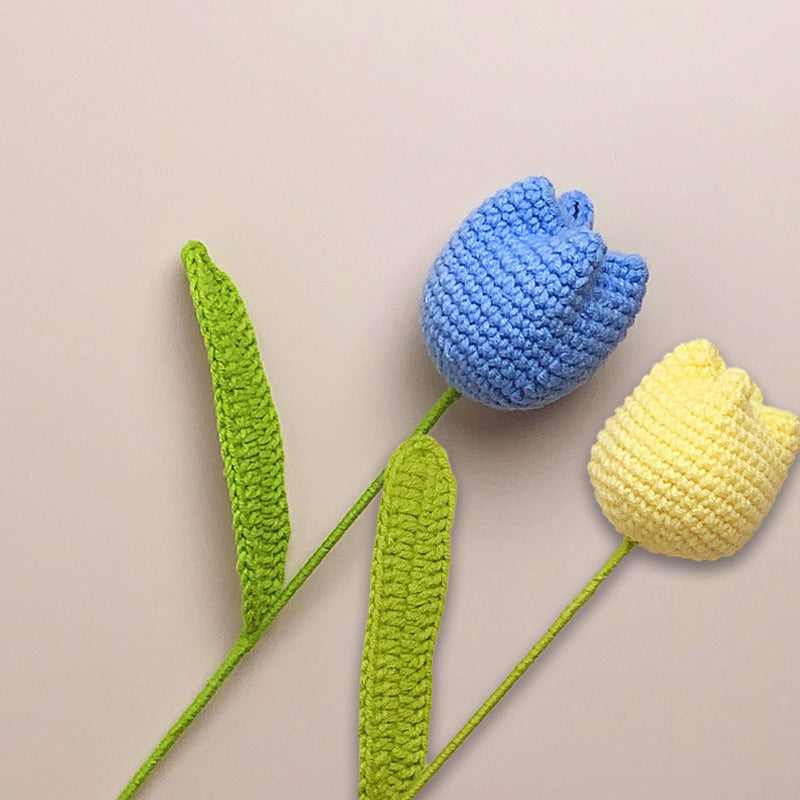 Håndlaget Heklet 3D Tulipan