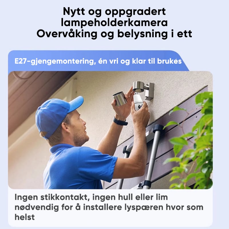 Sakerplus utendørs lyspære sikkerhetskamera