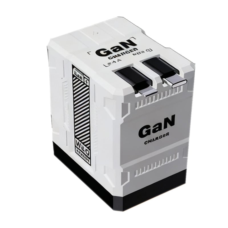 GaN 20W Hurtiglader med Doble Uttrekkbare Kabler