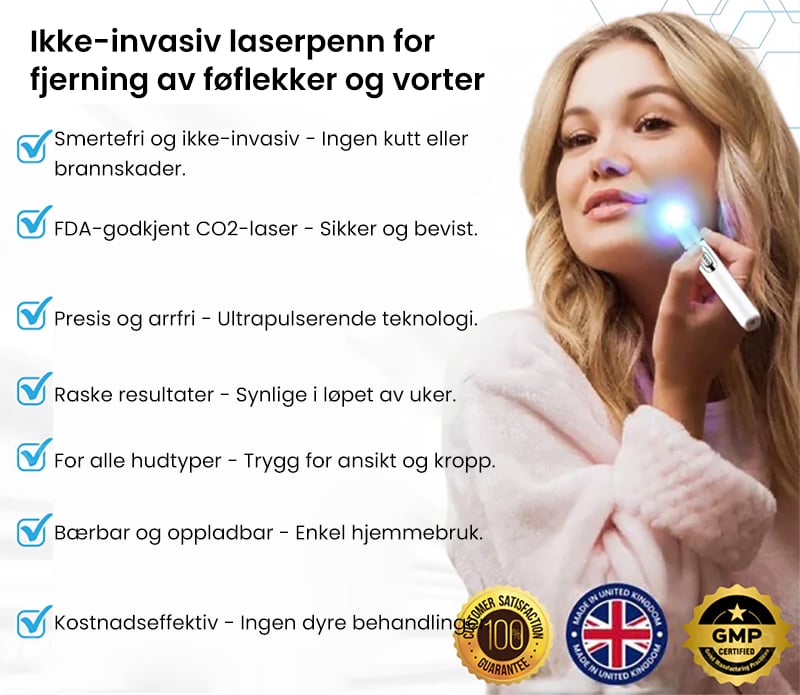 Ikke-Invasiv Laserpenn For Fjerning Av Føflekker Og Vorter