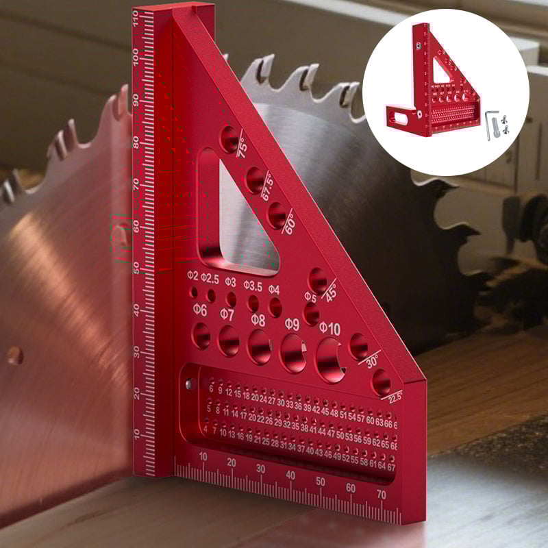 3D Flerbruks Snekker's Trekant Kvadrat