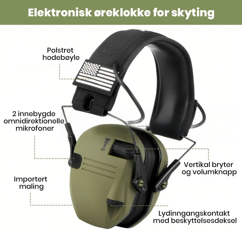 20【Sale】Profesjonelle Taktiske Støyreduserende Øreklokker for Skyting