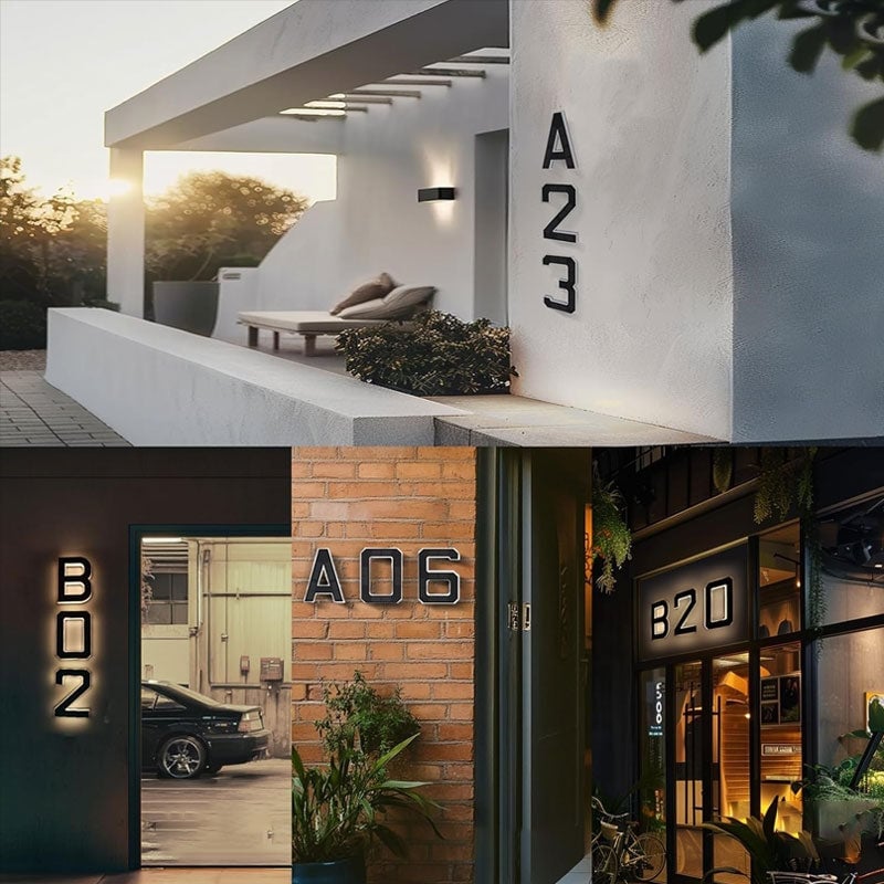 Solcelledrevet Vanntett LED-Adressenummer