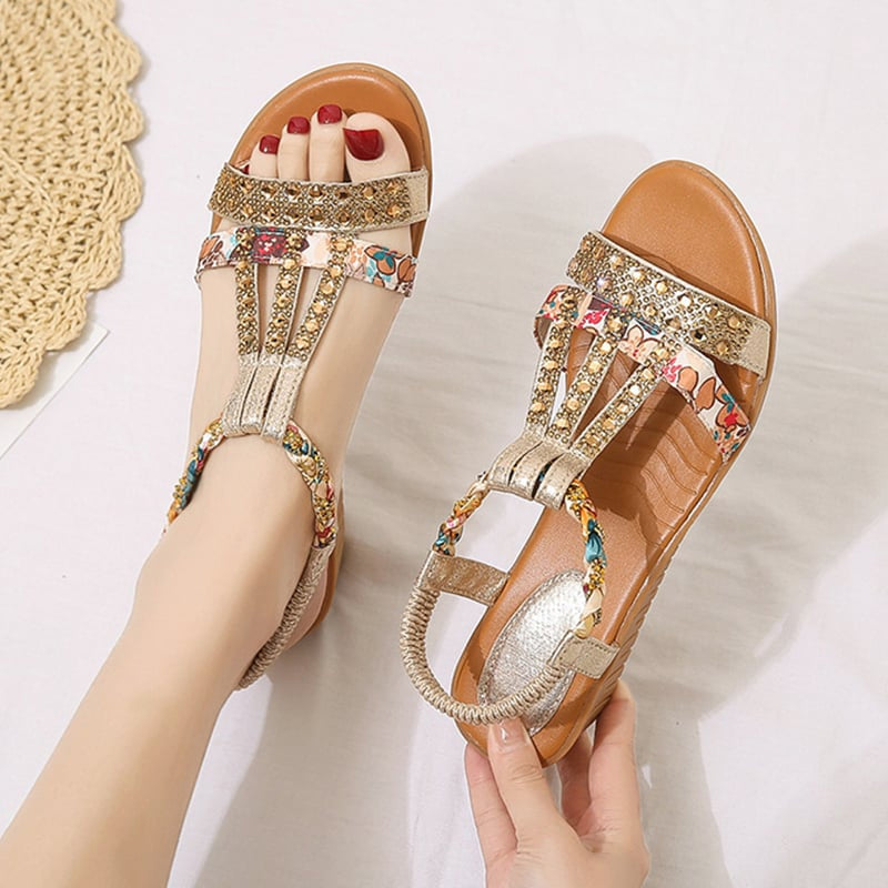 Sommer sandaler med rhinestone for kvinner