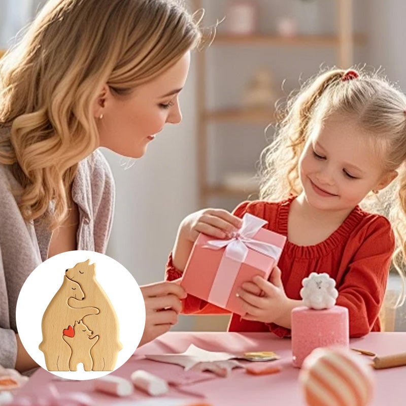 Familiebjørn Gjør-Det-Selv Trepuslespilldekor